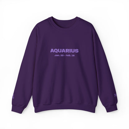 Aquarius | Embroidered Crewneck Sweatshirt (amethyst)
