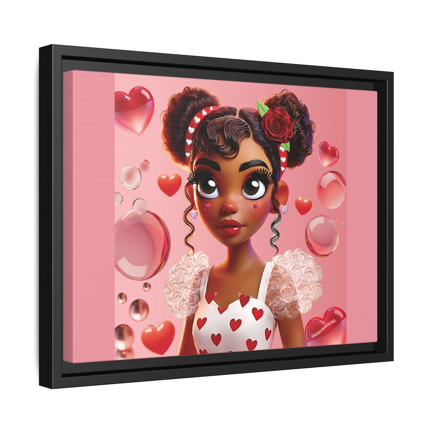 Heartbreaker Girl | Bubblegum - Canvas Print, framed matte (multiple sizes/frame colors)