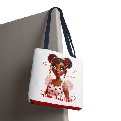 Heartbreaker Girl | Marshmallow All Over Print Two-Tone Tote Bag (multiple strap colors)