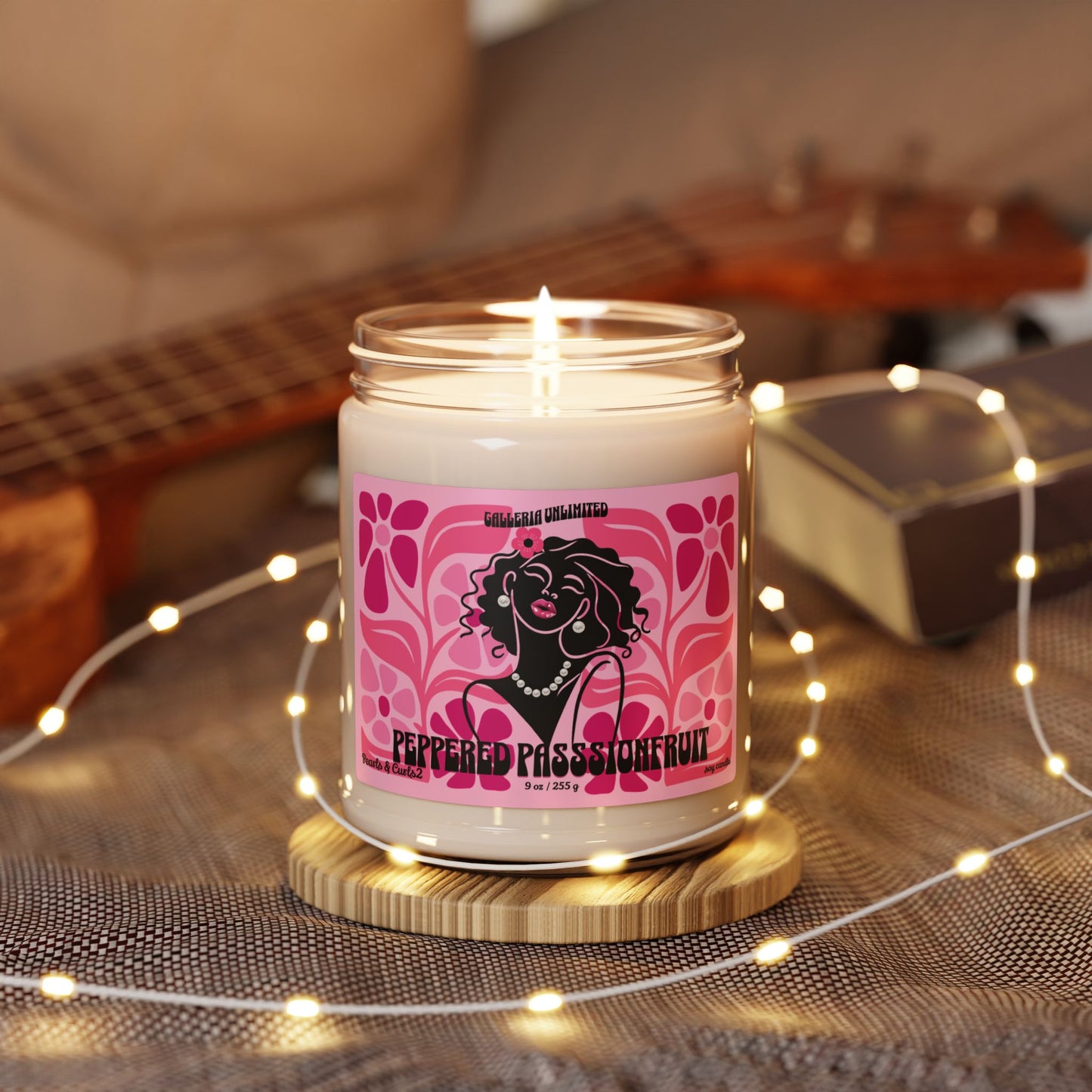 Pearls & Curls2 | Peppered Passionfruit- Soy Candle (9oz)