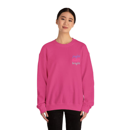 The Joyful Edit2 | Merry & Bright Embroidered Sweatshirt, PINK Palette (multiple colors)