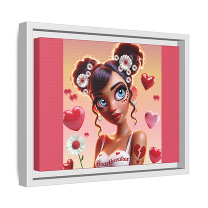 Heartbreaker 1 | Raspberry - Canvas Print, framed matte (multiple sizes/frame colors))