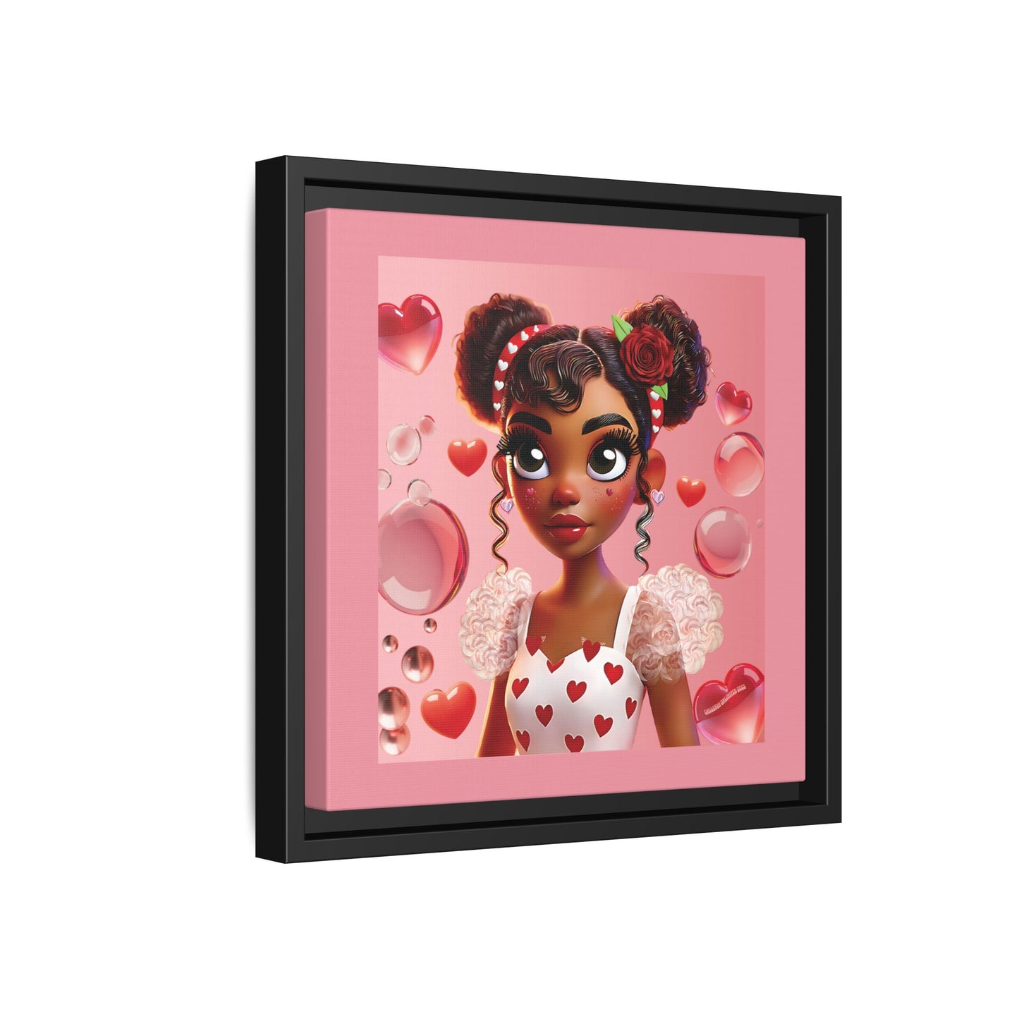 Heartbreaker Girl | Bubblegum - Canvas Print, framed matte (multiple sizes/frame colors)