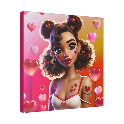 Heartbreaker 2 | Watermelon Satin Stretched Canvas Print
