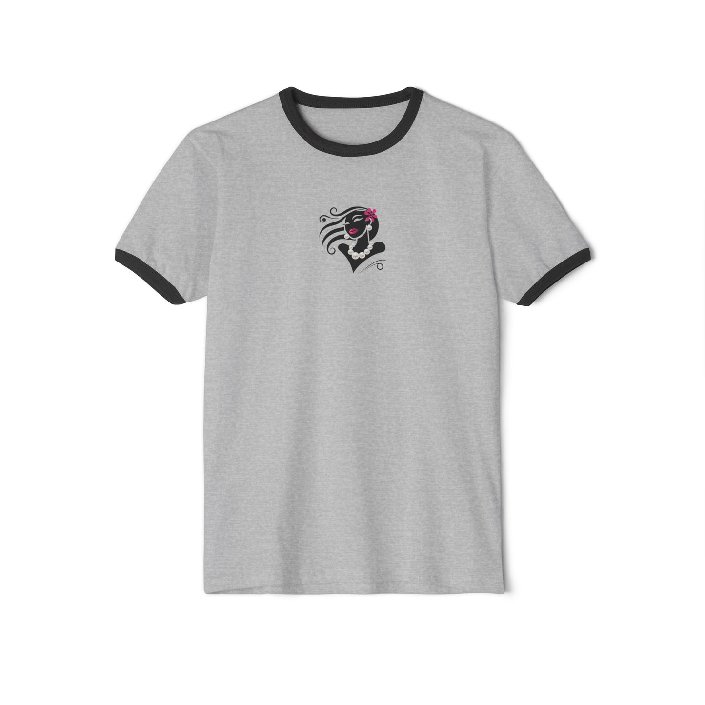 Pearls & Curls6| Pink Pout Ringer Tee (heather grey or white)