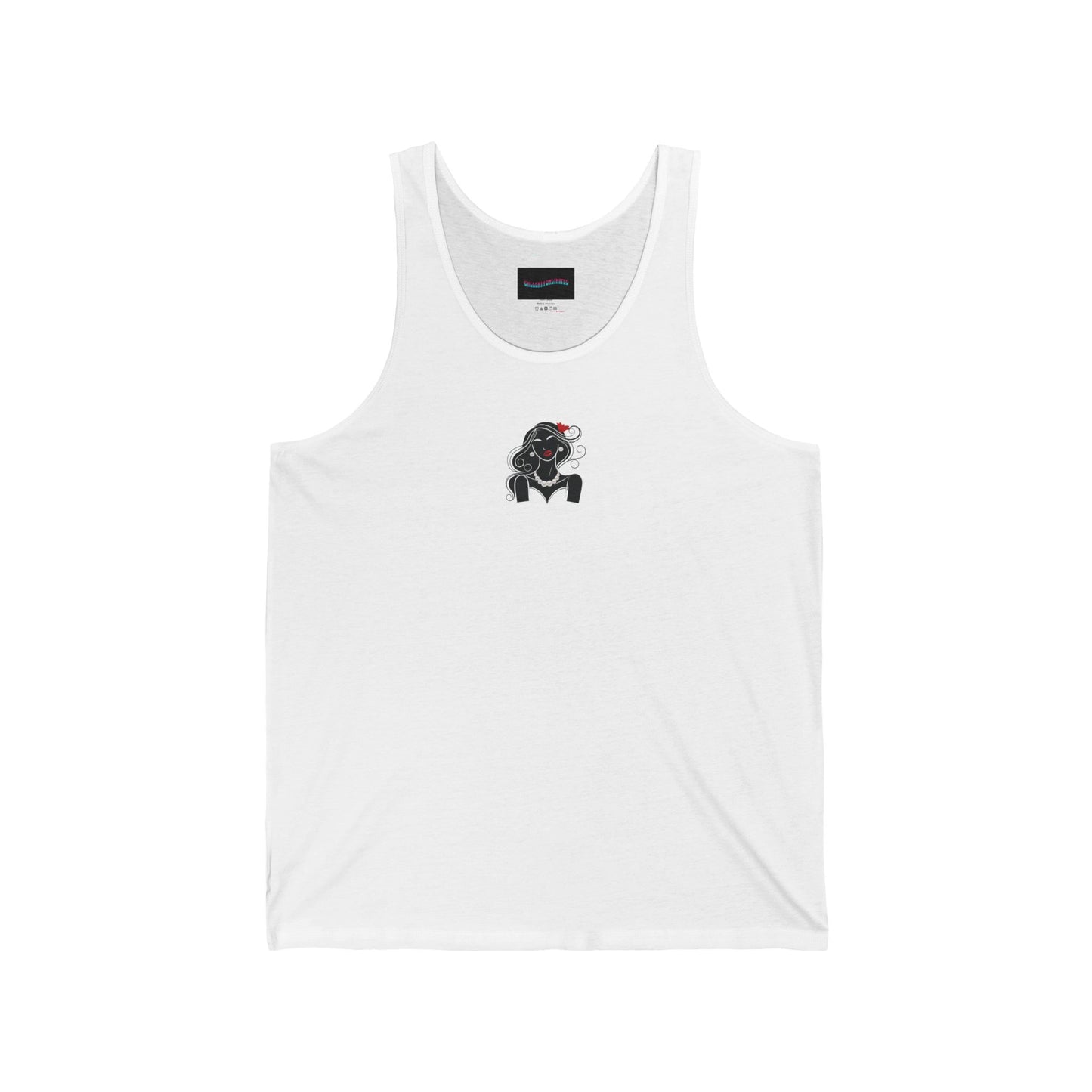 Pearls & Curls 1 | Ruby Kiss White Jersey Tank