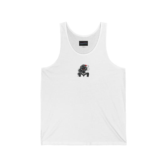 Pearls & Curls 1 | Ruby Kiss White Jersey Tank