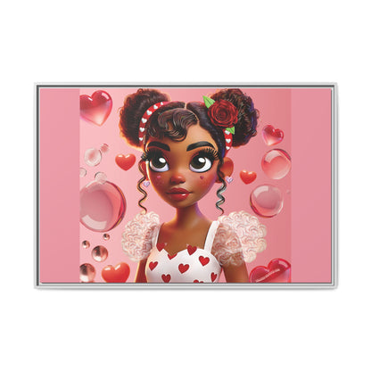 Heartbreaker Girl | Bubblegum - Canvas Print, framed matte (multiple sizes/frame colors)