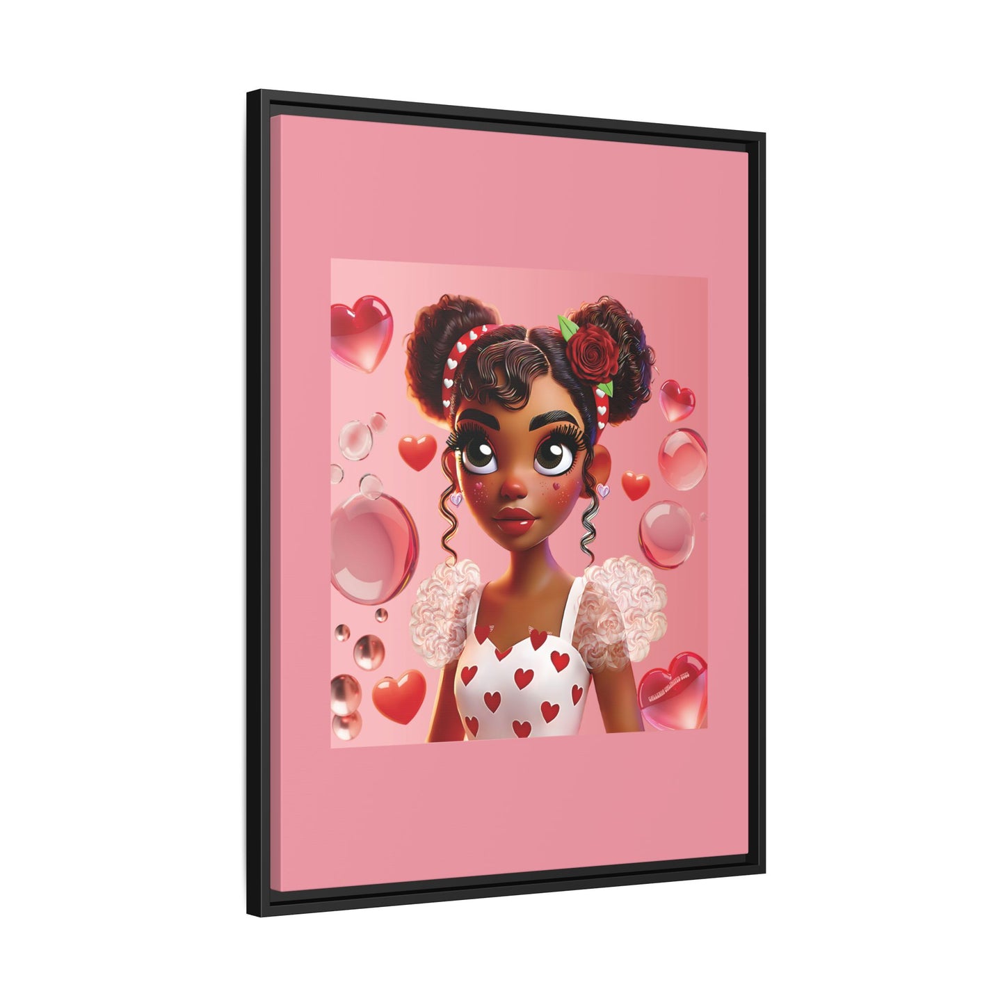 Heartbreaker Girl | Bubblegum - Canvas Print, framed matte (multiple sizes/frame colors)