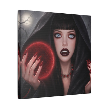 Harvest Muse 0 | Crimson Enchantress - Halloween Vampire Satin Canvas Stretched Print