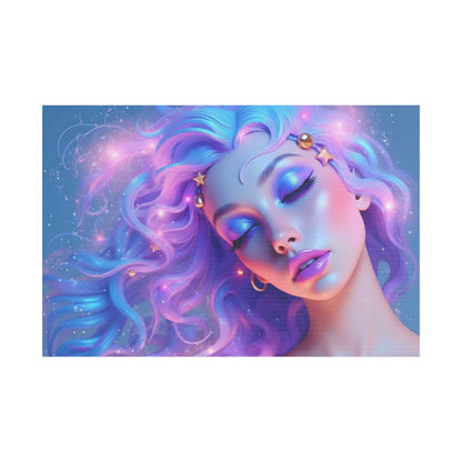 Winter Fantasy 1 | Dreamy Cosmic Muse Satin Stretched Canvas Print