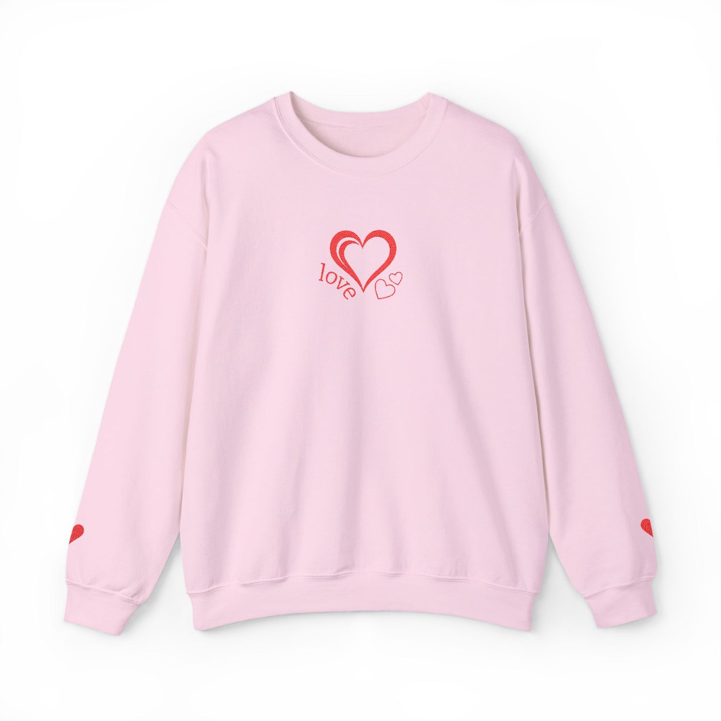 Heartbreaker 0 | Red Embroidered Love Crewneck Sweatshirt