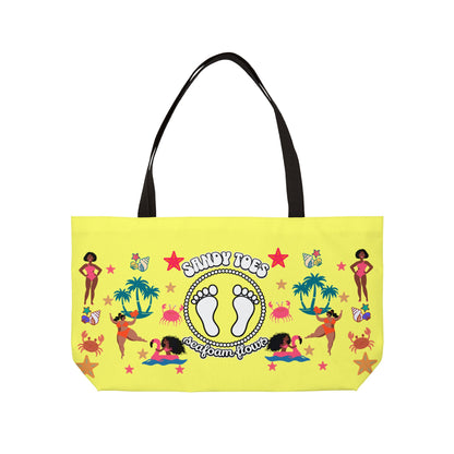 Sandy Toes | Pineapple Two-Sided Weekender Tote Bag (black girl)
