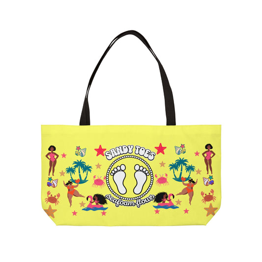 Sandy Toes | Pineapple Two-Sided Weekender Tote Bag (black girl)