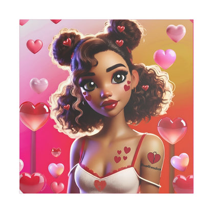 Heartbreaker 2 | Watermelon Satin Stretched Canvas Print