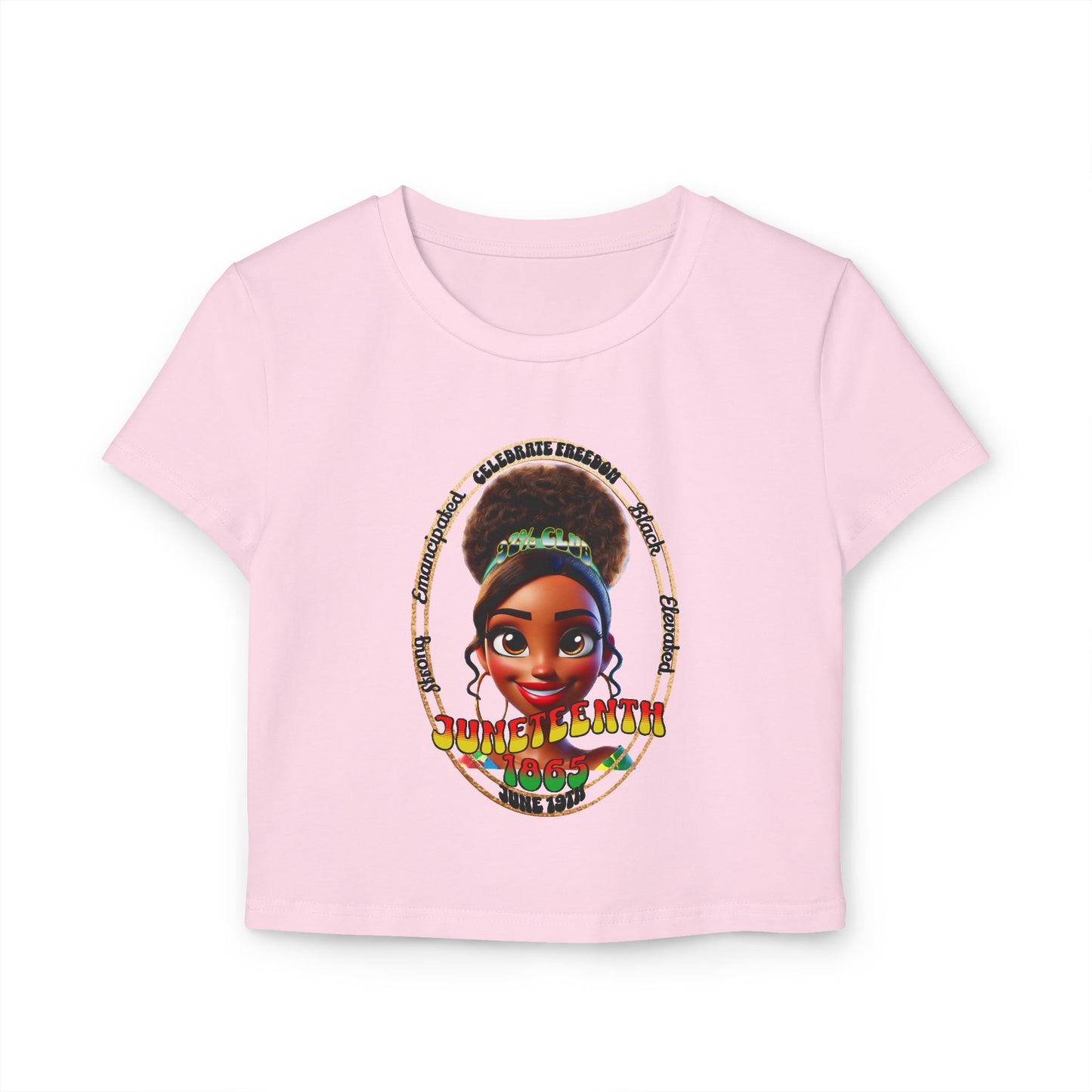 Juneteenth — Women's Baby Tee (front and back design)