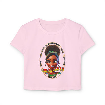 Juneteenth — Women's Baby Tee (front and back design)