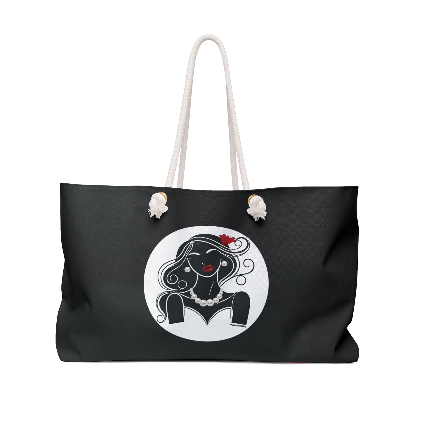 Pearls & Curls1 | Black - Two-Sided Weekender Bag