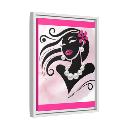 Pearls & Curls 6 | Candy Kiss Framed Matte Canvas Wall Art (black or white frame)
