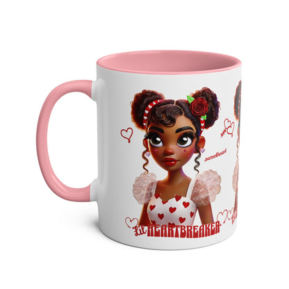 Heartbreaker Girl | Marshmallow - Coffee Mug, two-tone (multiple handle colors)