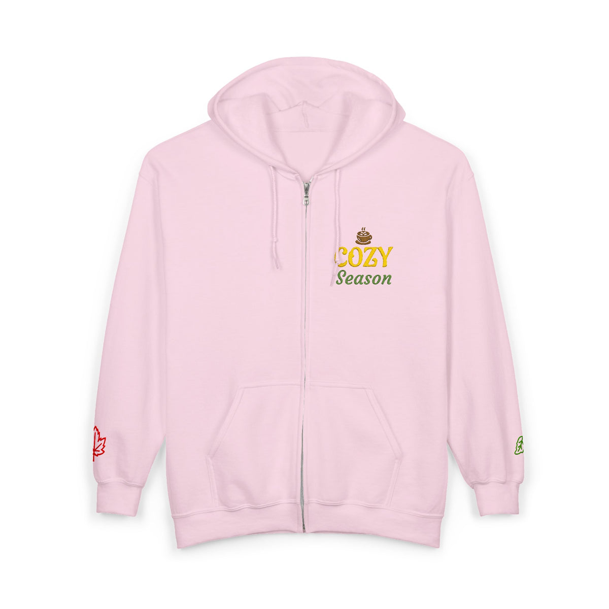 Autumn Harvest 4 | 'Cozy Season' Yellow Embroidered Full Zip Hoodie (multiple colors)