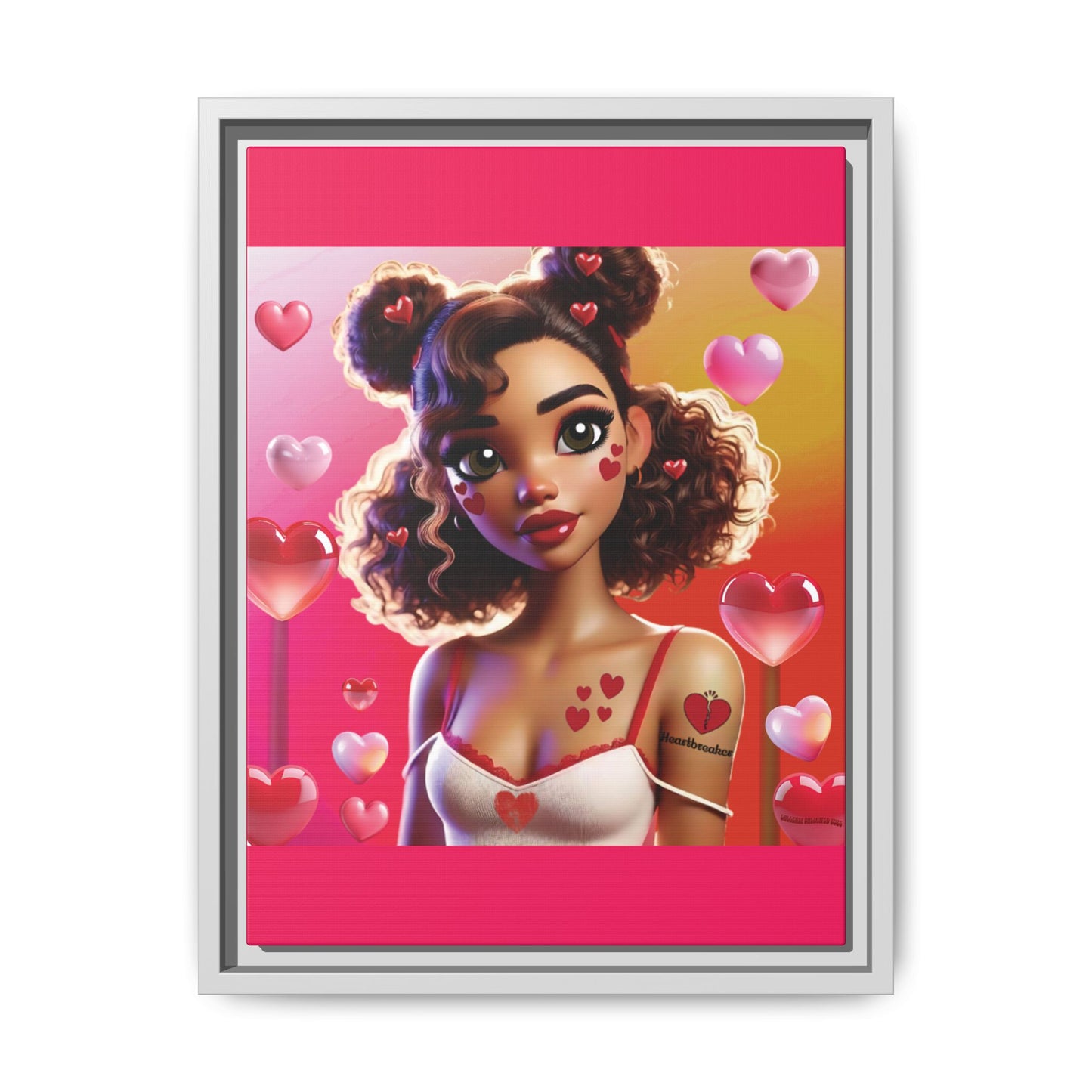 Heartbreaker 2 | Watermelon - Canvas Print, framed matte (multiple sizes/multiple frame colors)