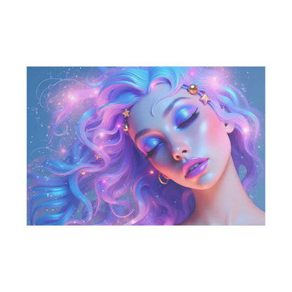 Winter Fantasy 1 | Dreamy Cosmic Muse Satin Stretched Canvas Print