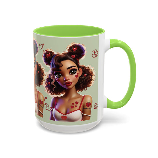 Heartbreaker 2 | Kiwi - Coffee Mug, two-tone, 15 oz (multiple handle colors)
