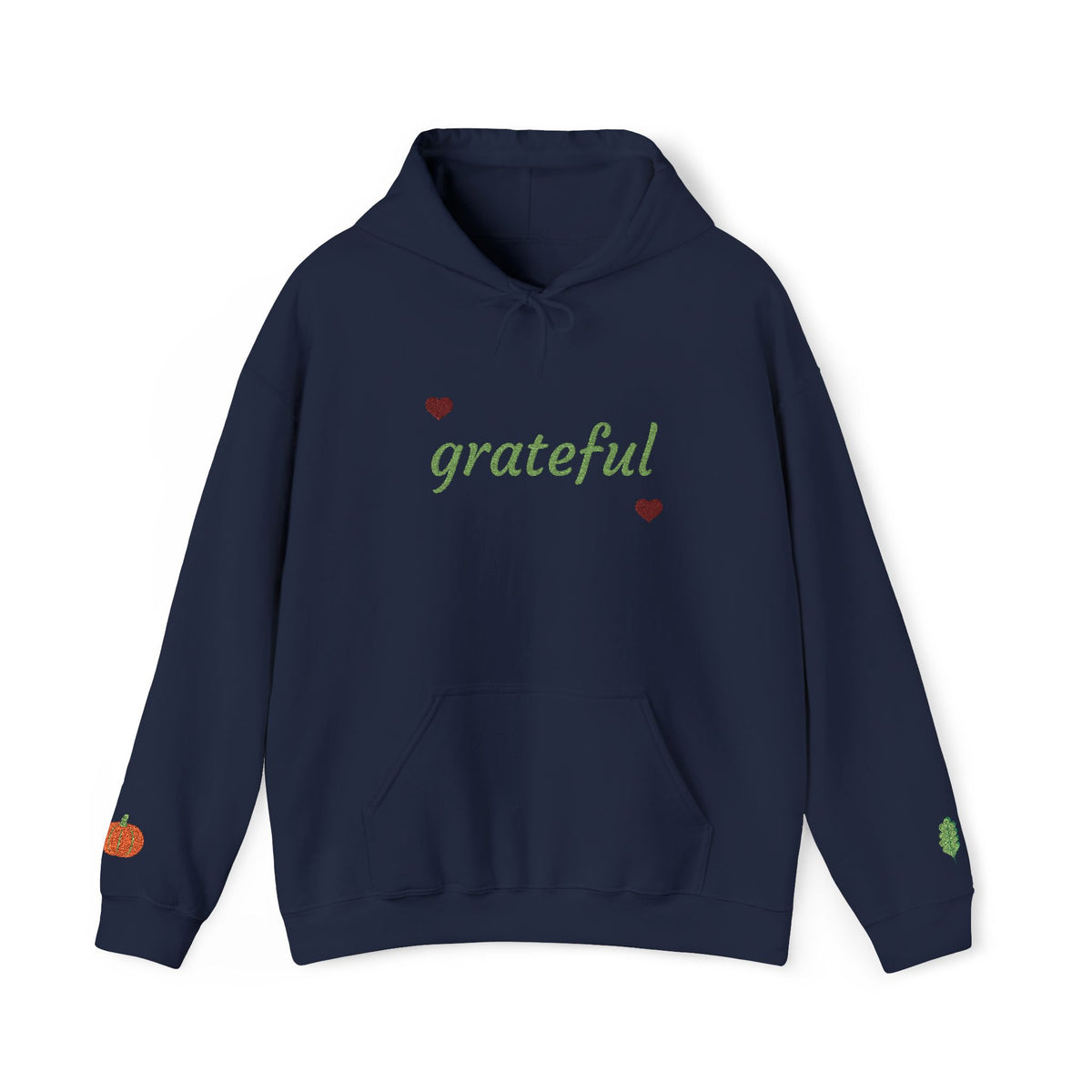 Autumn Harvest 3 | 'Grateful' Light Green Embroidered Fall Hoodie (multiple colors)