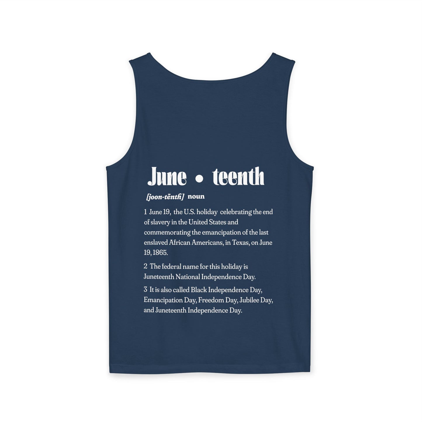 Juneteenth | Graphic Celebratory Tank Top (front and back design)