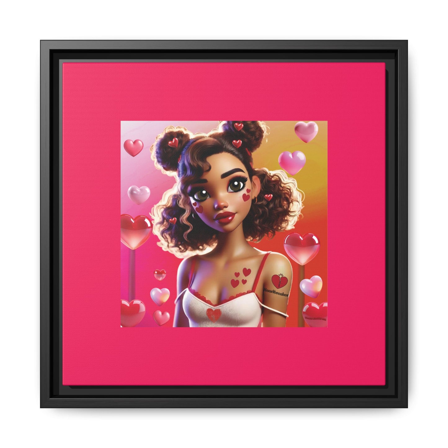 Heartbreaker 2 | Watermelon - Canvas Print, framed matte (multiple sizes/multiple frame colors)