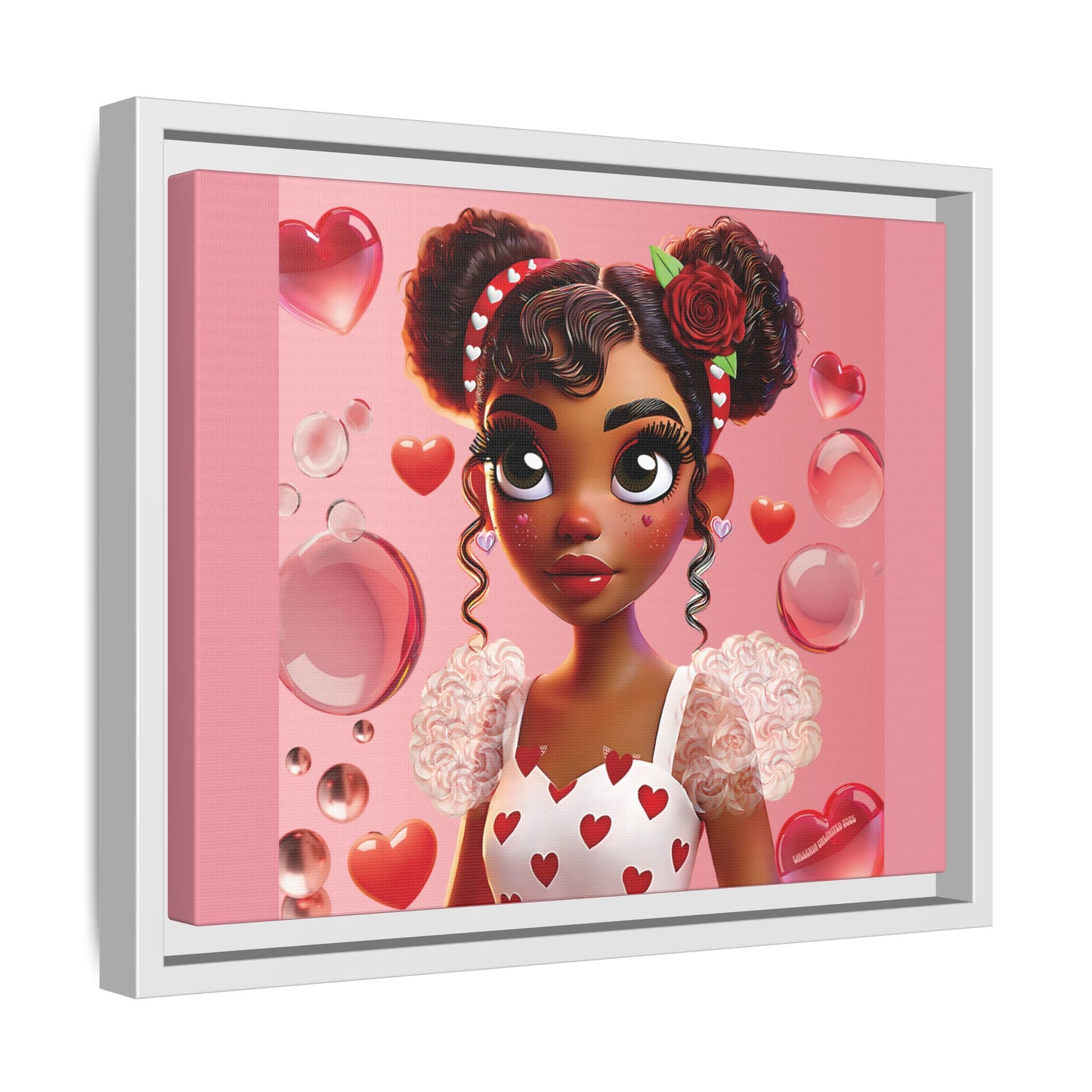 Heartbreaker Girl | Bubblegum - Canvas Print, framed matte (multiple sizes/frame colors)