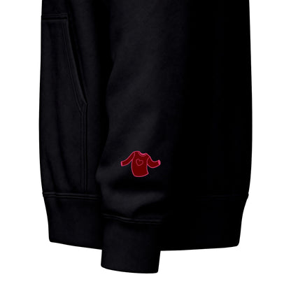 Harvest Haze 6 | 'Sweater Weather' Graphic Icon Zip Hoodie (non-embroidered) — Cozy Fall Hoodie with Autumn Icons, front and back design