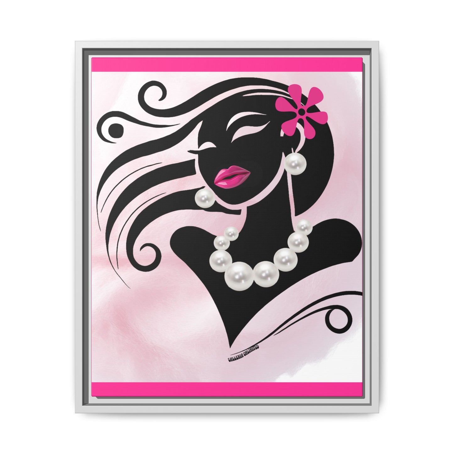 Pearls & Curls 6 | Candy Kiss Framed Matte Canvas Wall Art (black or white frame)
