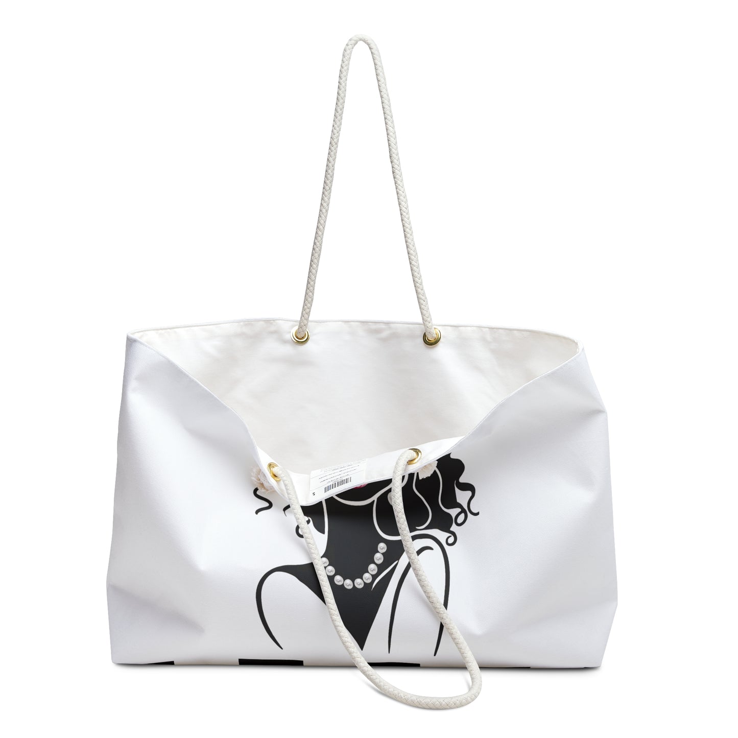 Pearls & Curls 2 | White Double-Sided Weekender Bag