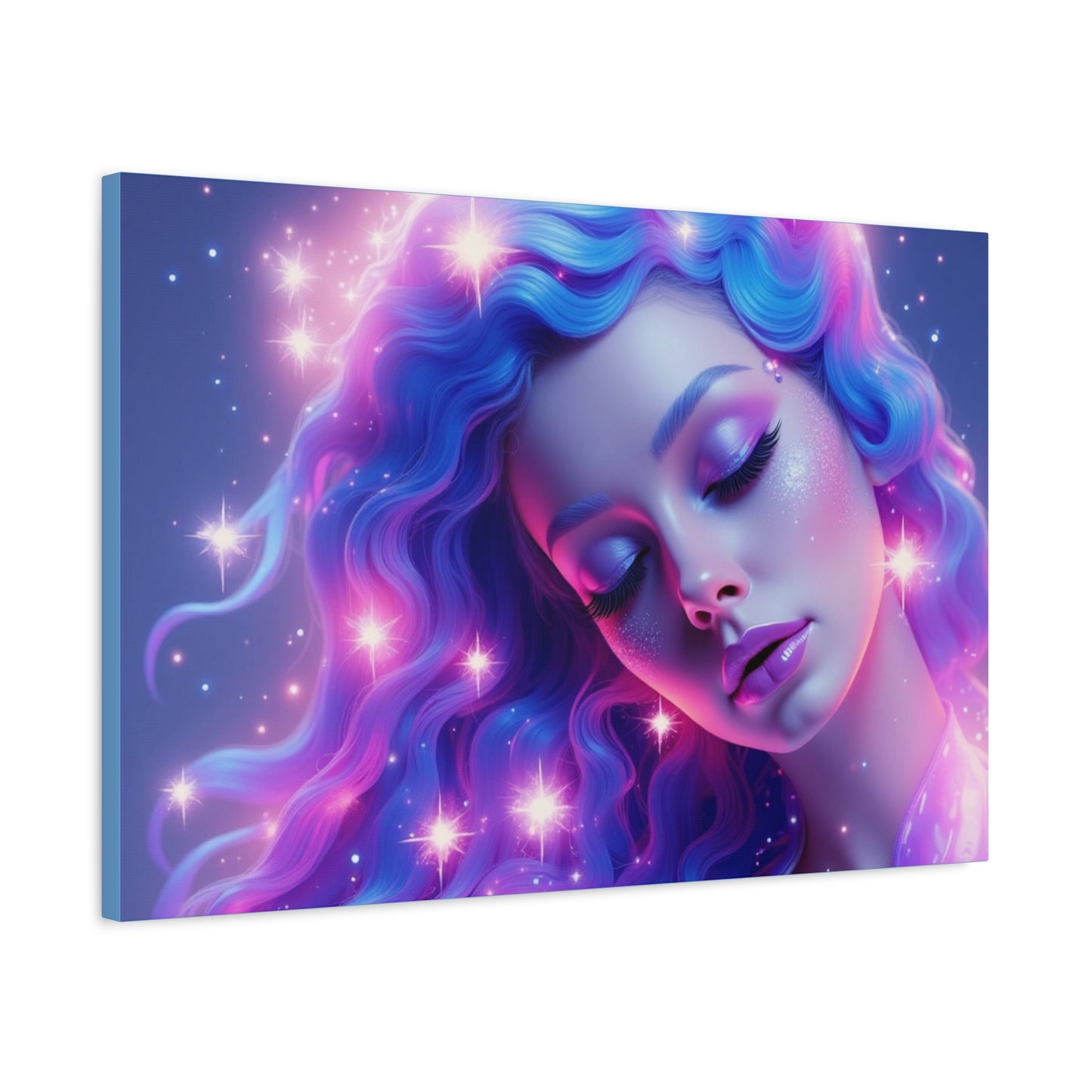 Winter Fantasy1 | Dreamy Neon Muse, Matte Canvas Print