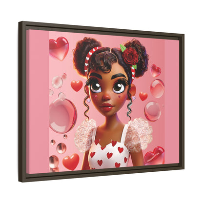 Heartbreaker Girl | Bubblegum - Canvas Print, framed matte (multiple sizes/frame colors)