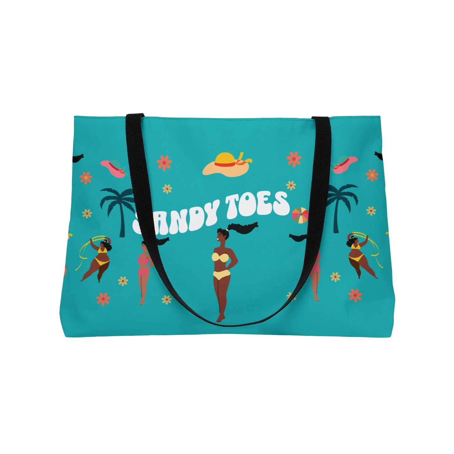 Sandy Toes | Seafoam Two-Sided Weekender Tote Bag (black girl)