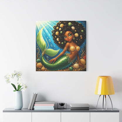 Sirens of the Gilded Sea | Jeweled Reef, Satin Stretched Canvas
