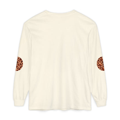 Giraffe | Giraffe Hide Circle Patch Long Sleeve Tee (Elbow Accents), multiple colors