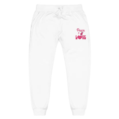 The Cozy Edit2 | "Peace & Love" Fleece Lounge Joggers, PINK Palette (multiple colors)