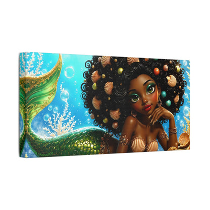 Sirens of the Gilded Sea | Blue Lagoon, Satin Stretched Canvas