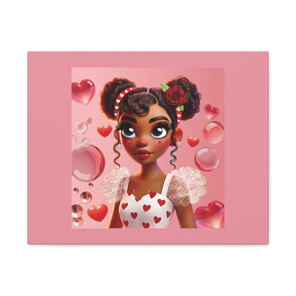 Heartbreaker Girl | Bubble Gum Matte Canvas Print