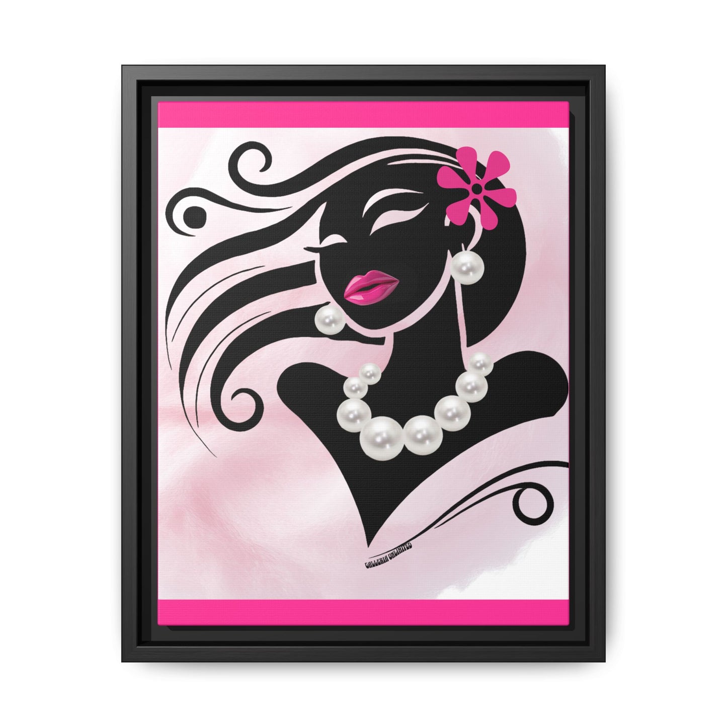 Pearls & Curls 6 | Candy Kiss Framed Matte Canvas Wall Art (black or white frame)