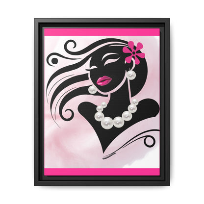 Pearls & Curls 6 | Candy Kiss Framed Matte Canvas Wall Art (black or white frame)