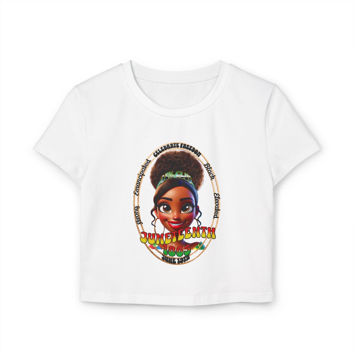Juneteenth — Women's Baby Tee (front and back design)