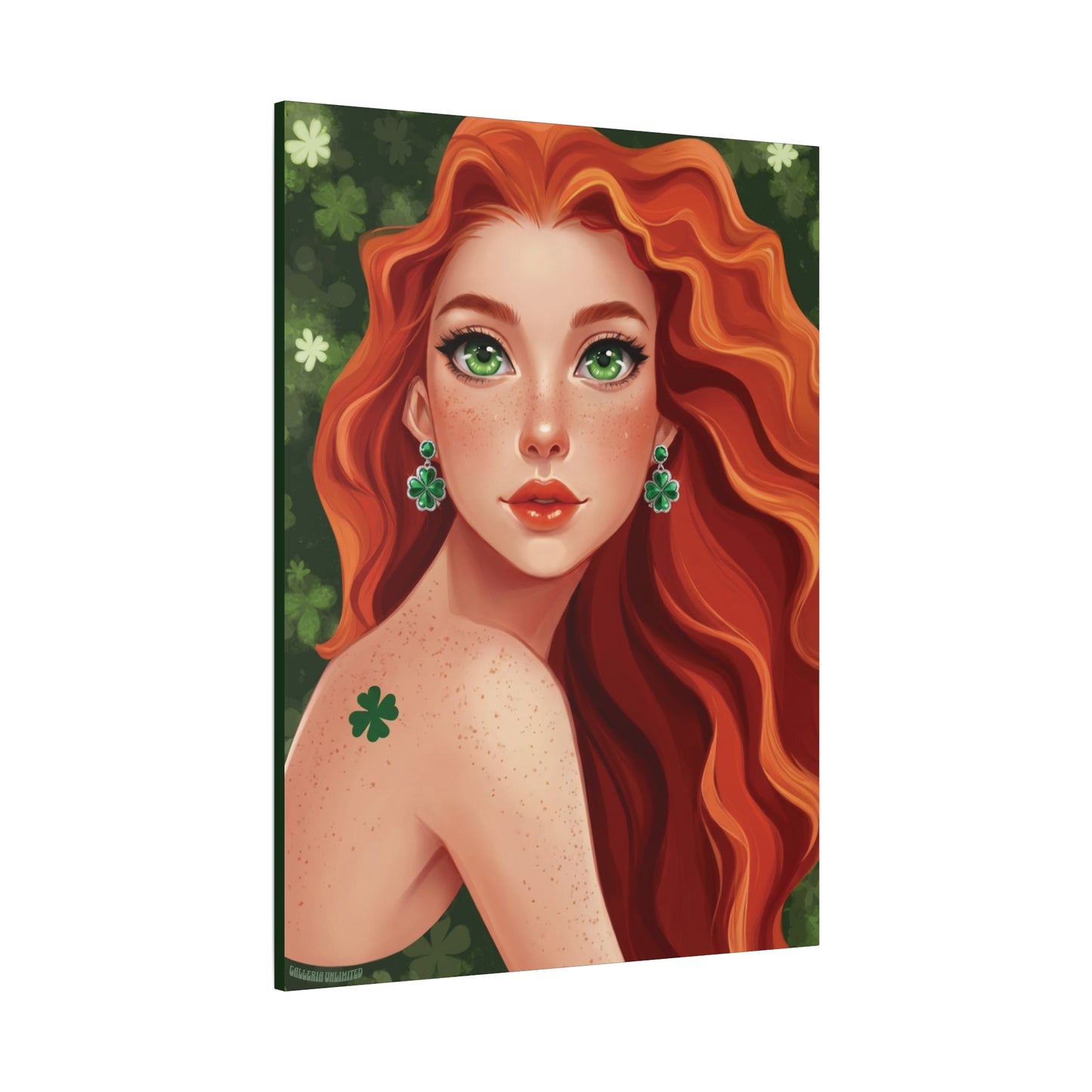 Clovers 1 | Emerald Whisper in Green, Matte Canvas Print