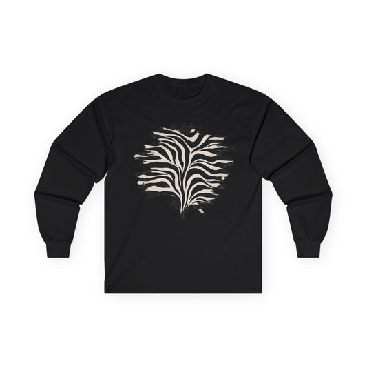 Zebra | Black & White Zebra Abstract Long Sleeve Tee