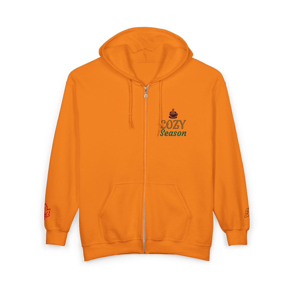 Autumn Harvest 4 | 'Cozy Season' Gold Embroidered Zip Hoodie (multiple colors)