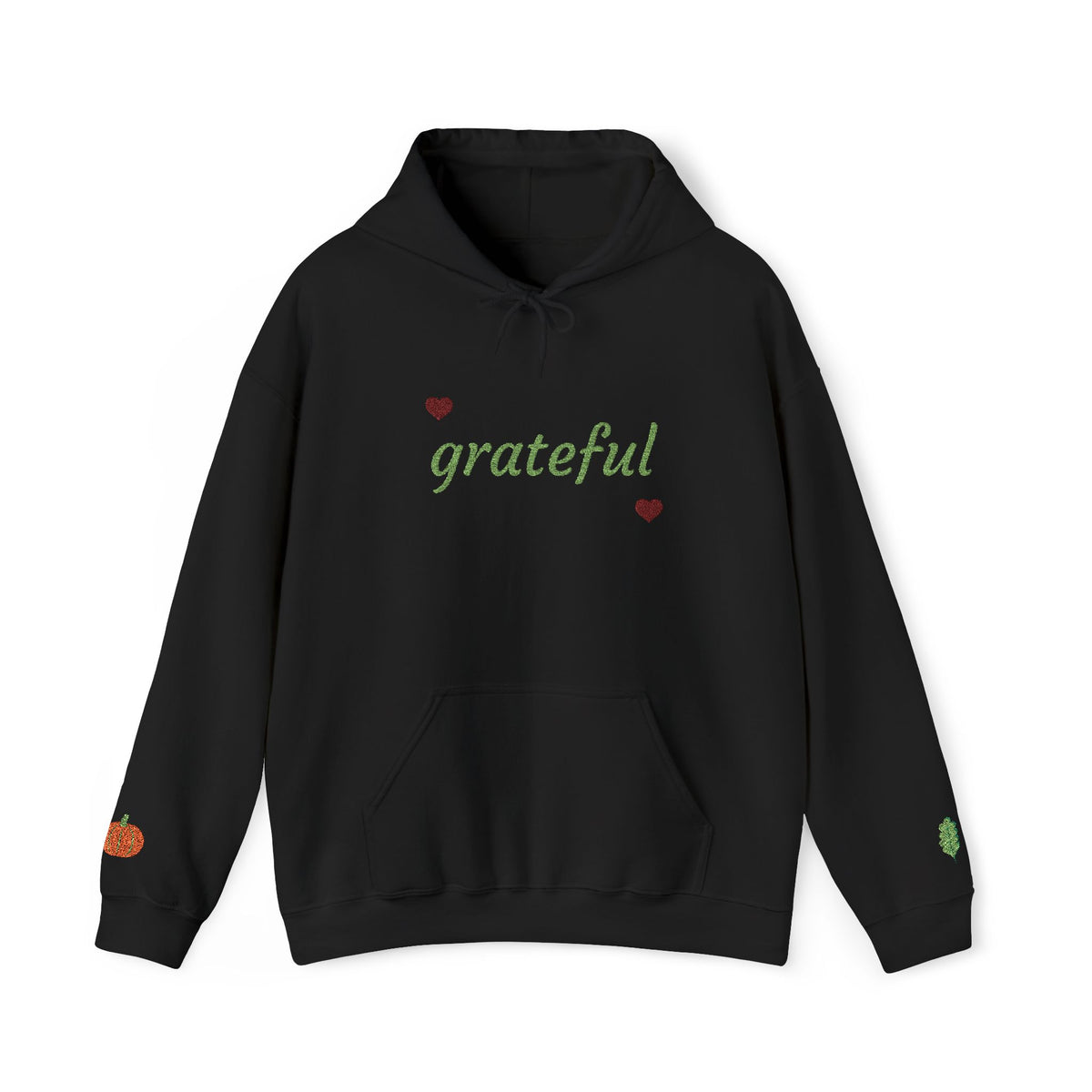 Autumn Harvest 3 | 'Grateful' Light Green Embroidered Fall Hoodie (multiple colors)